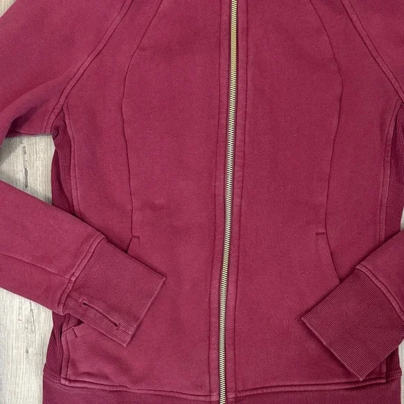 Burgundy & Gold lululemon scuba Zip-Up Hoodie size 6 - Picture 4 of 16